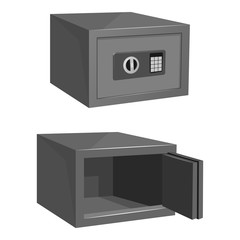 Two safe, empty and closed, isolated on white background.