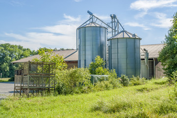 Fototapeta na wymiar farm with silos