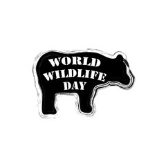 World wildlife day lettering with silhouette of bear.