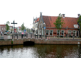 The westersingel is an important canal in Sneek