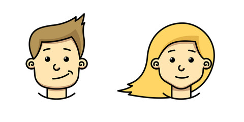 head  girl and boy full face