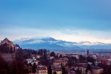 Fototapeta na wymiar rainy day in Bergamo