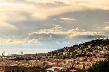 Obraz premium storm over the city of Trieste