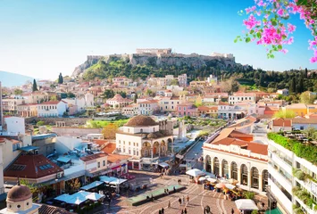 Abwaschbare Fototapete Athen Skyline von Athen mit Akropolishügel
