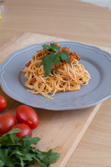 Spaghetti on a plate