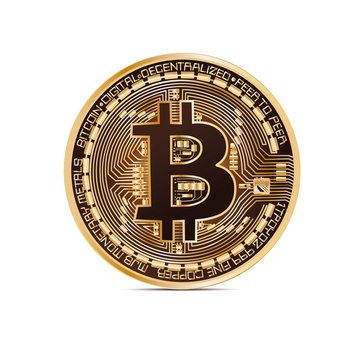 bitcoin gold with the brown coin on white background in vector