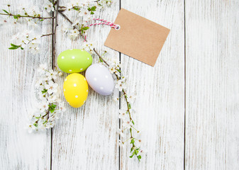 Easter eggs and greeting card