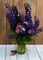 lupines in the vase