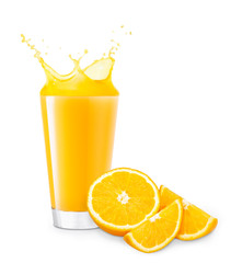 glass of splashing orange juice