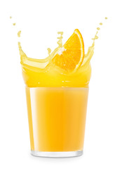 glass of splashing orange juice