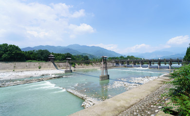 Ancient irrigation system in Dujiangyan City, Sichuan province of China.