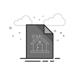 Blueprint icon in flat outlined grayscale style. Vector illustration.
