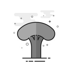 Broccoli icon in flat outlined grayscale style. Vector illustration.