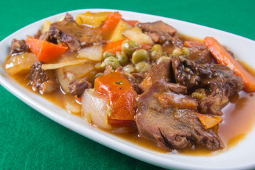 Pork tongue stew on the plate
