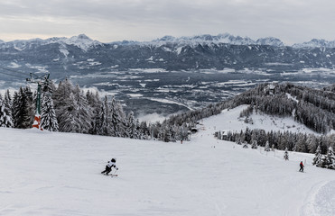 Skiing At Gerlitzen Alp Villach Carinthia Austria