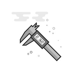 Dial caliper icon in flat outlined grayscale style. Vector illustration.