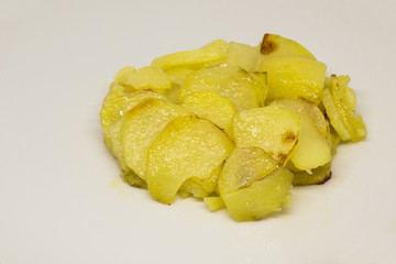 Baked potatoes on a white background