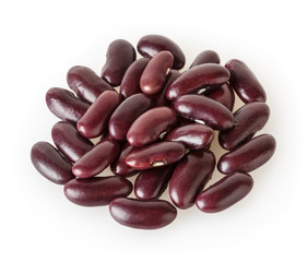 Red kidney beans isolated on white background