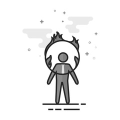 Businessman challenge icon in flat outlined grayscale style. Vector illustration.