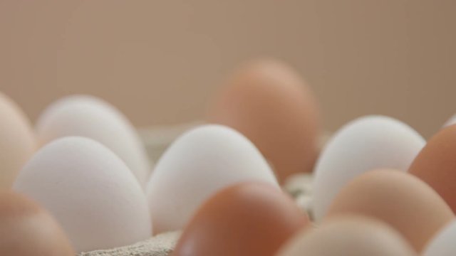 different colour eggs from different poultry. studio video