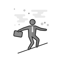 Businessman challenge icon in flat outlined grayscale style. Vector illustration.