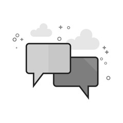 Chatting icon in flat outlined grayscale style. Vector illustration.