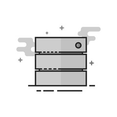 Database  icon in flat outlined grayscale style. Vector illustration.