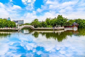 Obraz premium Guilin Central Park and ancient architectural landscape in China