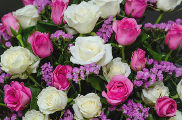 close up bunch of flowers rose decoration