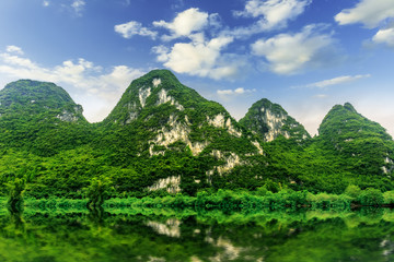 Naklejka na ściany i meble The beautiful rivers and landscape of the Lijiang River in Guilin, China