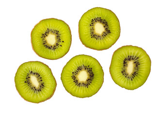 Kiwi fruit.  Slice of kiwi fruit isolated on white background