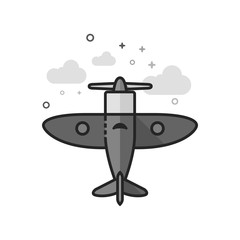 Naklejka na ściany i meble World War icon in flat outlined grayscale style. Vector illustration.