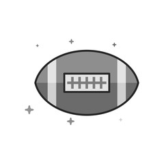 Football icon in flat outlined grayscale style. Vector illustration.