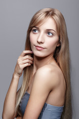Naklejka premium Beautiful blonde female