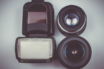 vacation or travel image concept with lens