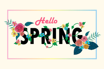 Hello Spring Letter Decorating with floral design.