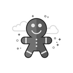 Gingerman icon in flat outlined grayscale style. Vector illustration.
