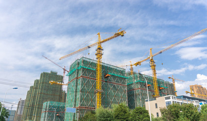Fototapeta premium construction site with blue sky