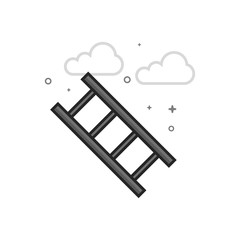 Ladder icon in flat outlined grayscale style. Vector illustration.
