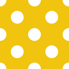 polka dot background yellow color seamless vector