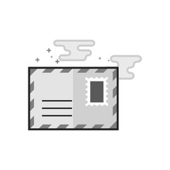 Email icon in flat outlined grayscale style. Vector illustration.