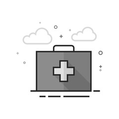 Medical case icon in flat outlined grayscale style. Vector illustration.