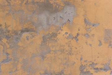 Old cracked yellow wall as background or wallpaper