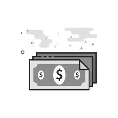 Money icon in flat outlined grayscale style. Vector illustration.