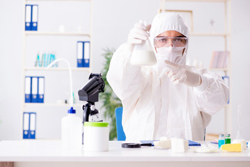 Food scientist testing new stuff in the lab