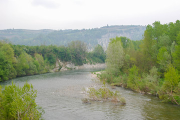 Fototapeta na wymiar The River Tanaro near Farigliano