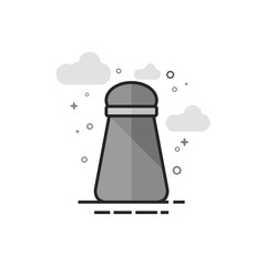 Pepper pot icon in flat outlined grayscale style. Vector illustration.