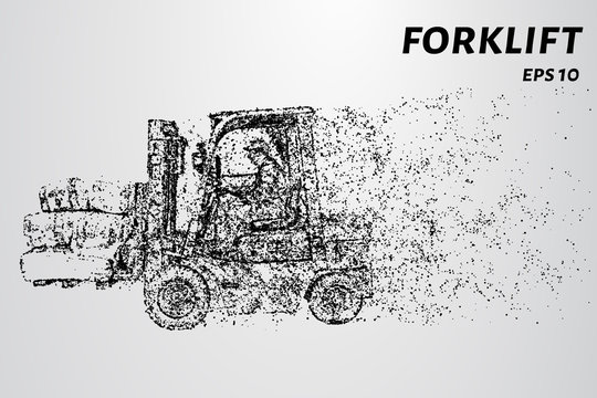 Forklift of particles. Forklift carries the load.