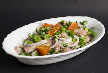 Marinated fish with vegetables, herring, cebiche