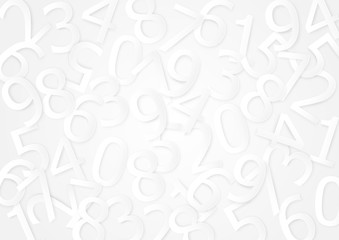 White messy random numbers abstract background vector illustration paper art style